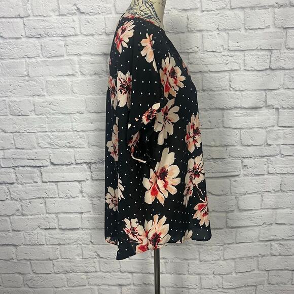 Maurice's Black Polka Dot Floral Blouse - Women's XL - Picture 2 of 5